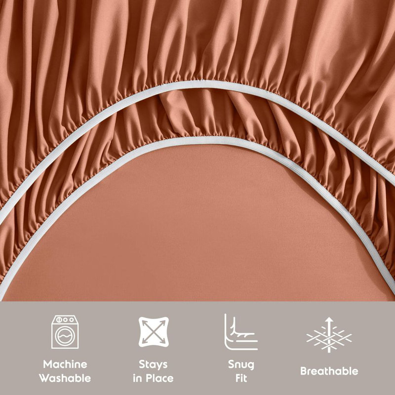 Ensemble de draps doux et respirant Hotel Collection, Lit simple, Sienne rouille