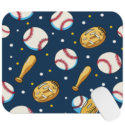 Sports Baseball Pattern IV Children's Gaming Cute Office Laptop Desk Pad Gift Mat Square Rectangle Non-Slip Mousepad