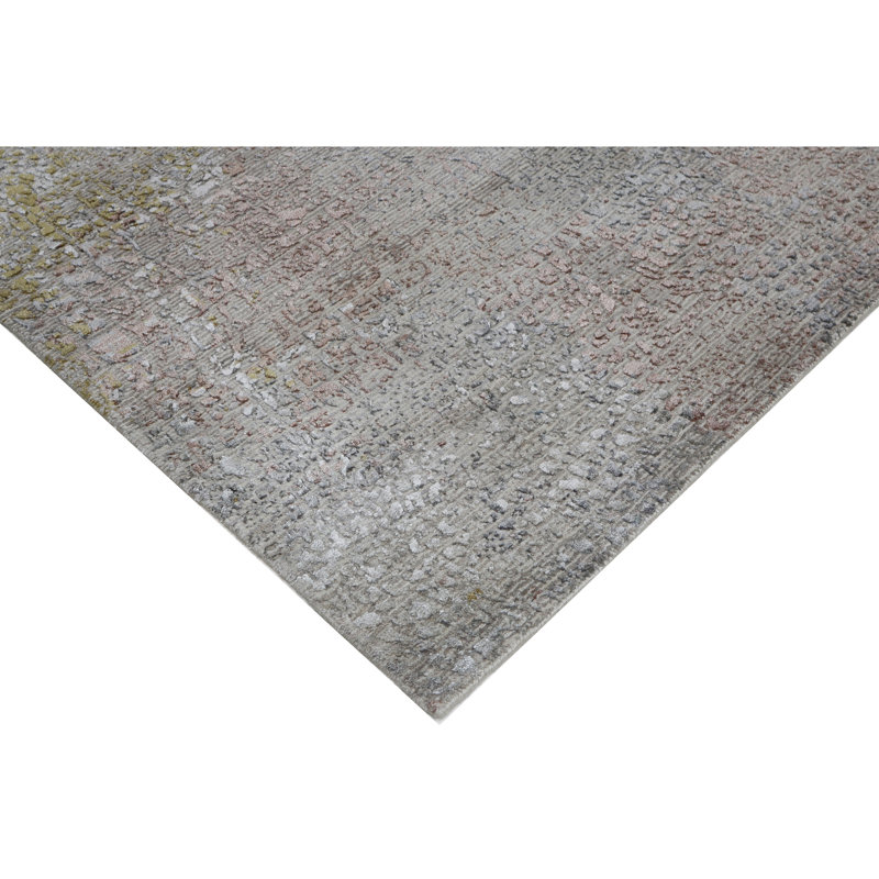 Hand Knotted Area Rug in Ivory And Gray, Rectangle 12' x 15'