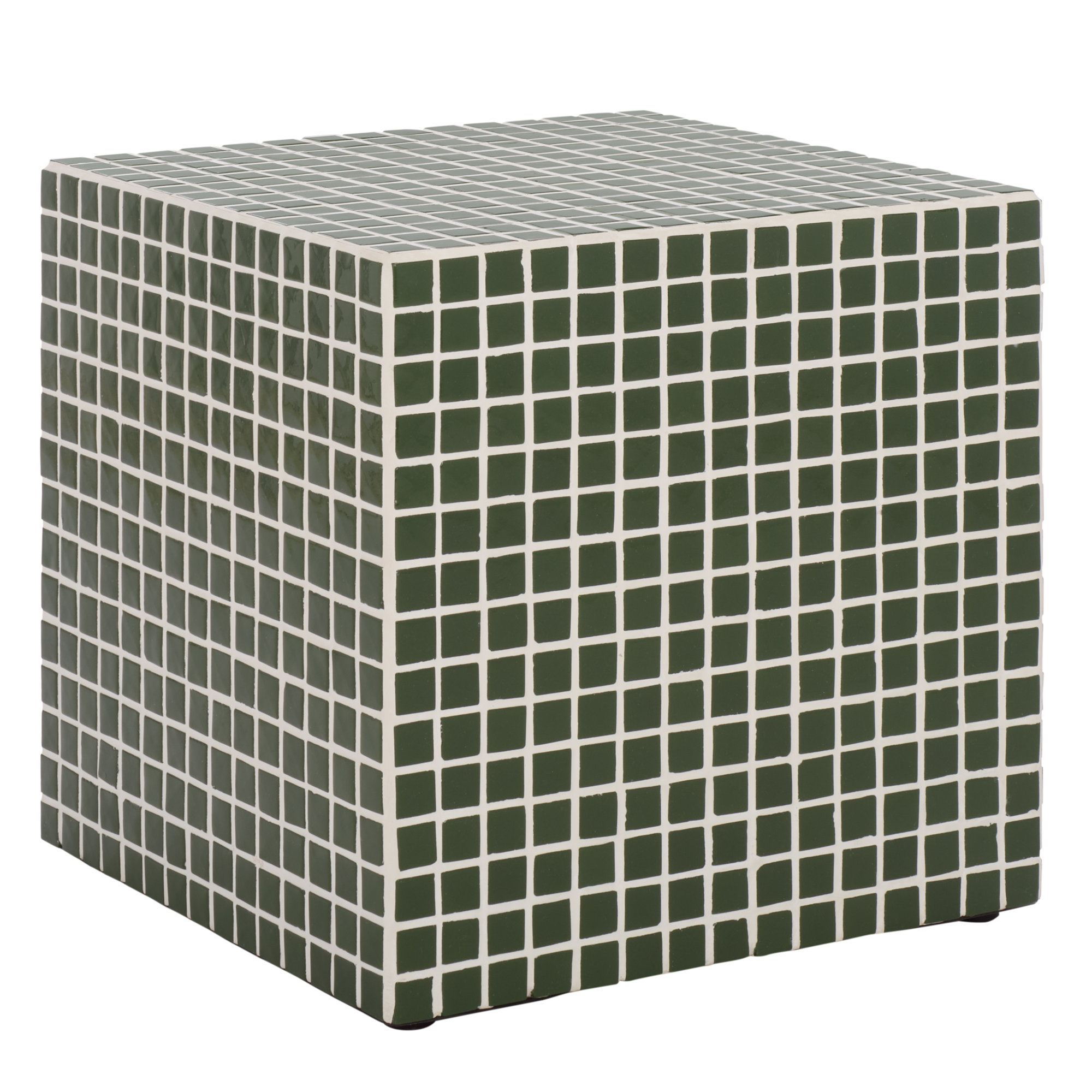 Hikari Cube Accent Table, Dark Green
