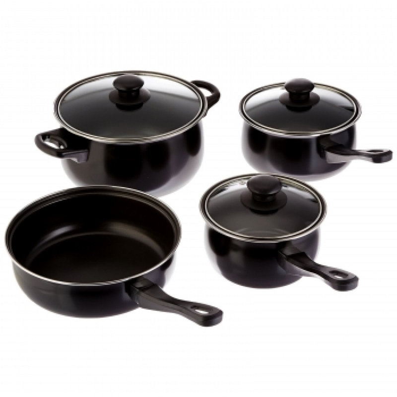Batterie de cuisine antiadhésive en acier au carbone 7 pièces Gibson Home Chef Du Jour