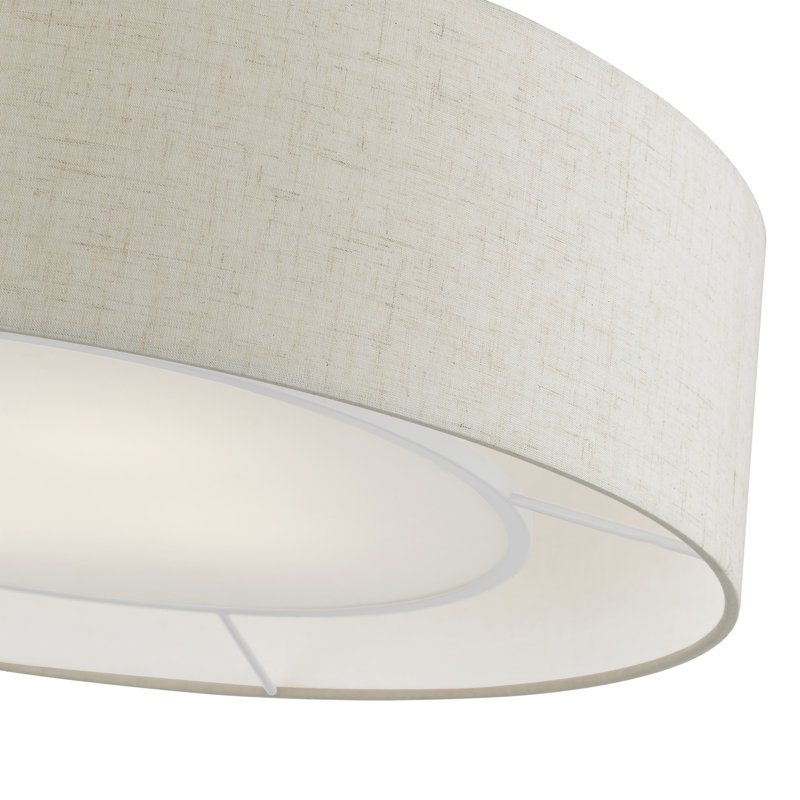 Plafonnier semi-encastré 4 lumières Atef Aprilann, Nickel brossé / blanc brillant