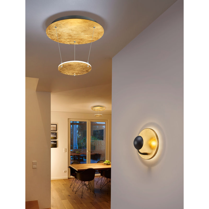 Farrish 1 - Light LED Unique/Statement Pendant, Gold/Black