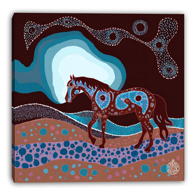 Art décoratif sur toile tendue avec jardin de chevaux