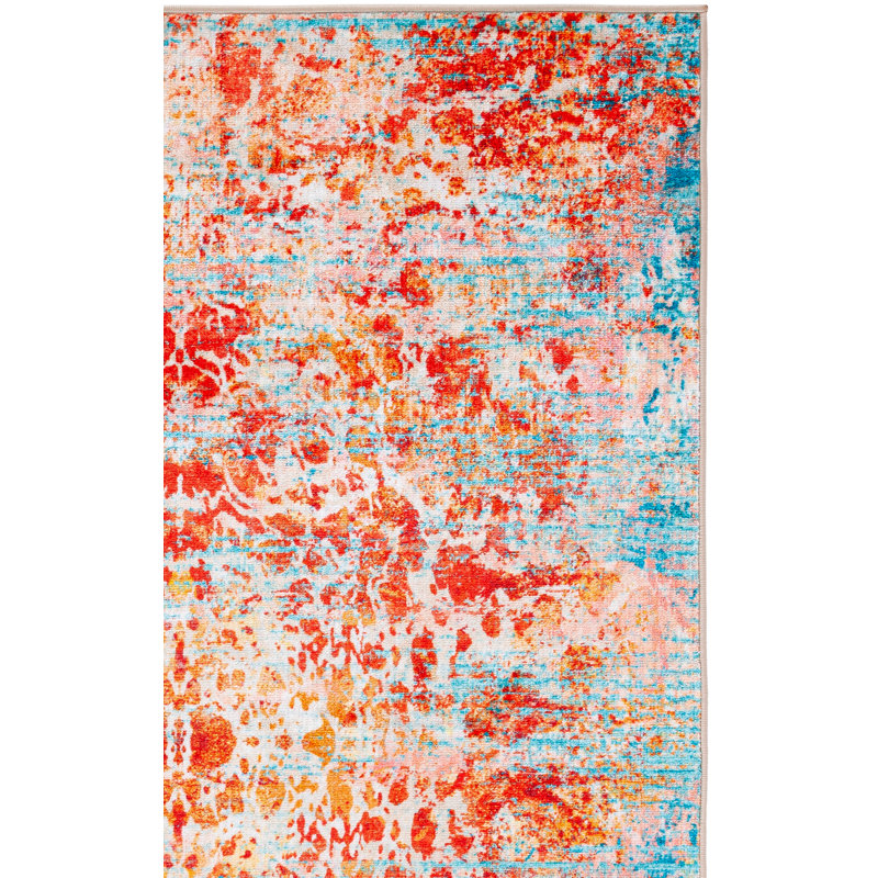 Whaleyville Performance Machine Washable Abstract Rug, Rectangle 6'7" x 9'