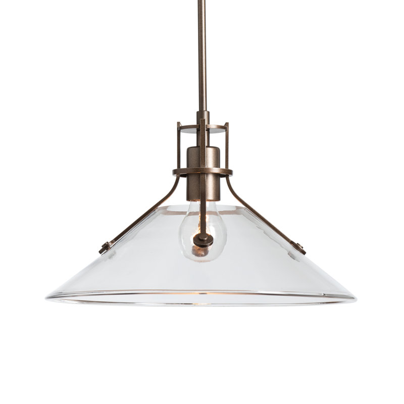 Luminaire suspendu d'extérieur Henry, Verre transparent, Bronze côtier