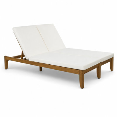 Adjustable Two-Seater Outdoor Double Chaise Lounge Recliner with Weather-Resistant Frame and Thick Cushions, Ergonomic Lounger, 4-Position Backrest