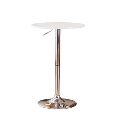 Adjustable Wood And Metal Bar Table