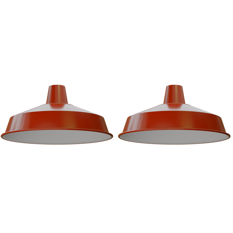18.7cm H Metal Dome Lamp Shade, Orange