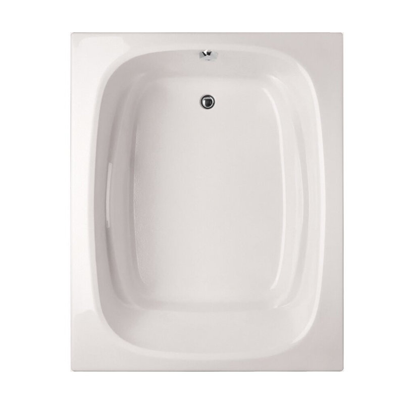 Designer Alexis 60" x 48" Soaking Acrylic Bathtub, White, Polished Brass