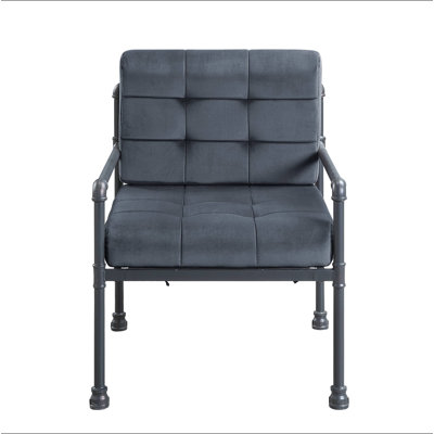 Velvet & Sandy Finish Accent Chair