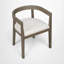 Ensemble de salle à manger 7 pièces, table rectangulaire et 6 chaises rembourrées à dossier arrondi, style scandinave, pour salle à manger et cuisine-1602557986
