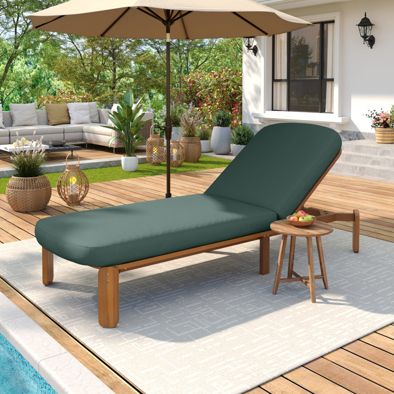 Méridiennes de patio réglables, bord de piscine rustique moderne en bois d'acacia