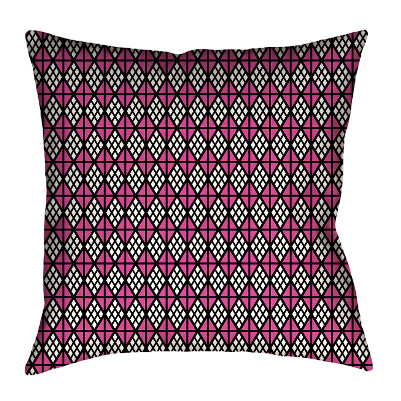 Coussin Katelyn Elizabeth, 20 po x 20 po, Noir / Rose, Polyester
