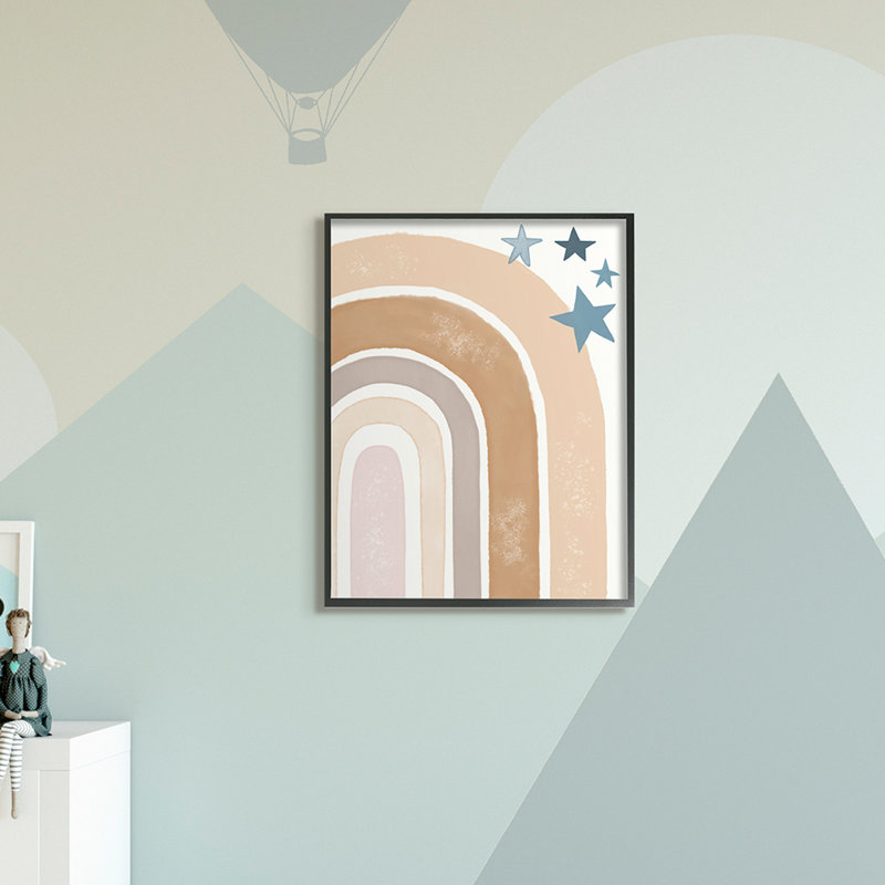 Désert arc-en-ciel arches brunes avec étoiles bleues, Toile tendue, H 30 po x l 24 po x P 1,5 po