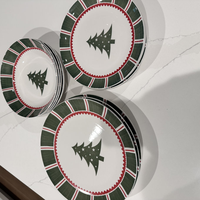 Christmas 12 Piece Stoneware Dinnerware Sets