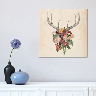 Flower Antlers I by Grace Popp - Wrapped Canvas Gallery-Wrapped Canvas Giclée