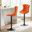 Tabourets de bar modernes et rembourrés en velours pivotant noir (ensemble de 4)-1328290078-1336574023