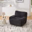 Fauteuil d'appoint noir confortable et moderne, revêtement en chenille pour espace de vie