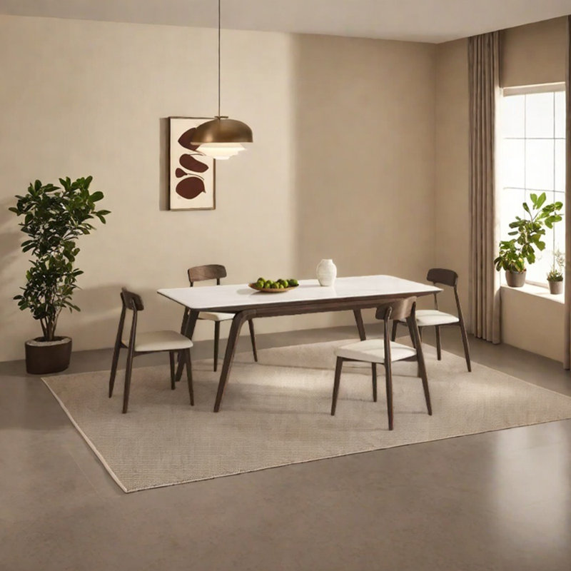 Ensemble de table de salle à manger en frêne, H 29,53 po x L 55,12 po x l 31,5 po