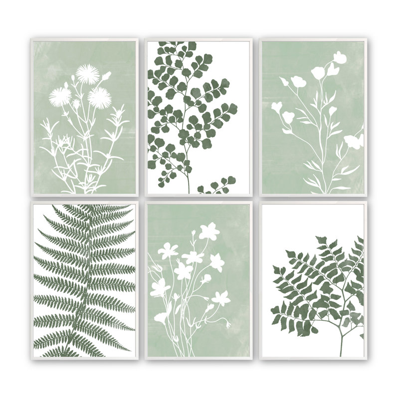 6 pièces Verde Rhapsody par Nadia Miller, Blanc opaque, H 15,5 po x l 12,5 po x P 1 po