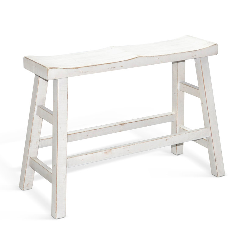 Banc en bois Ashat, H 24 po x l 33 po x P 14,5 po, Sable blanc