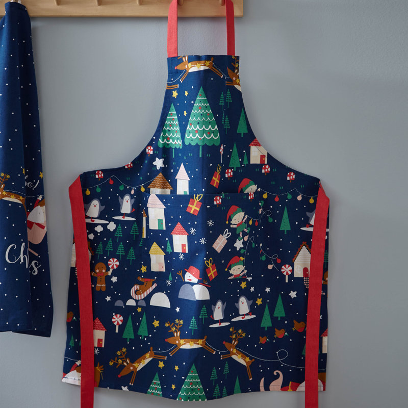 Santa's Christmas Wonderland 100% Cotton Apron