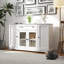 Buffet de salon moderne - armoire blanche avec rangement et tablettes réglables pour la cuisine et l'espace