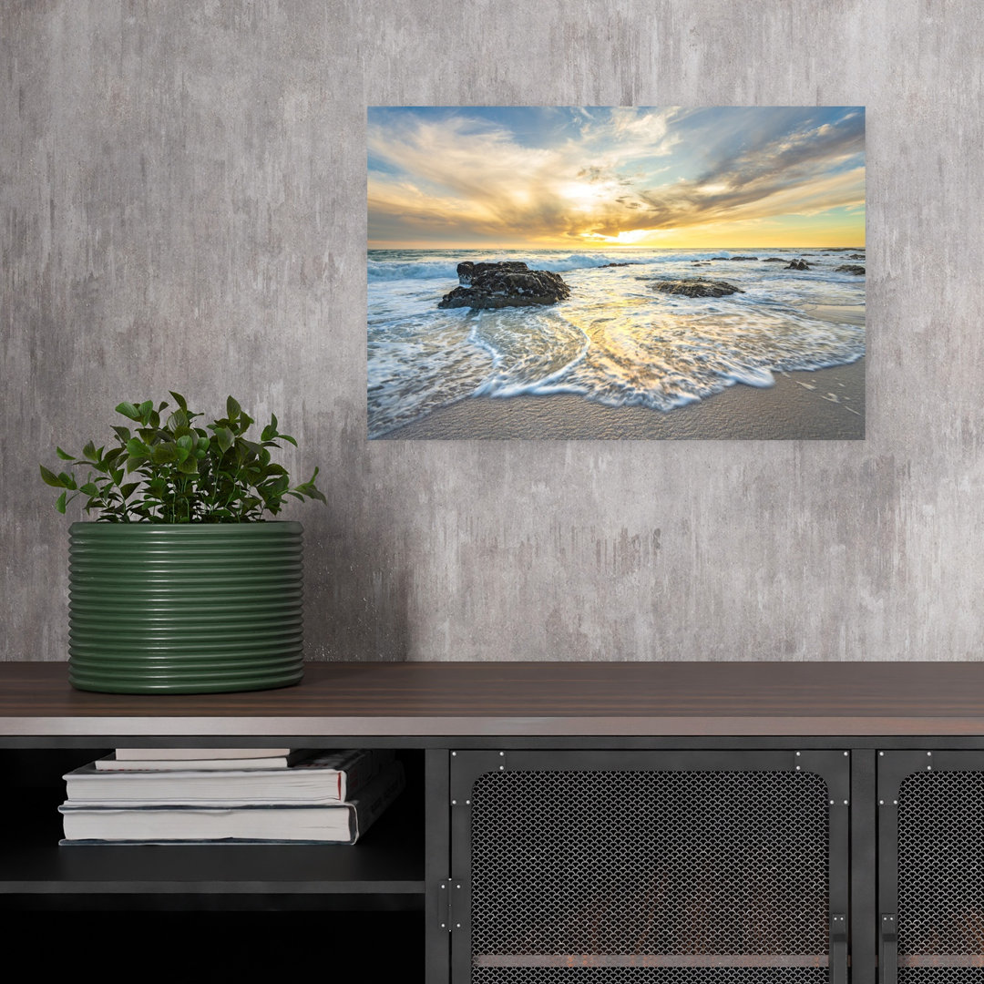 Serene Beach Sunset Peaceful Serene Tranquil Coastal Wall Art Print