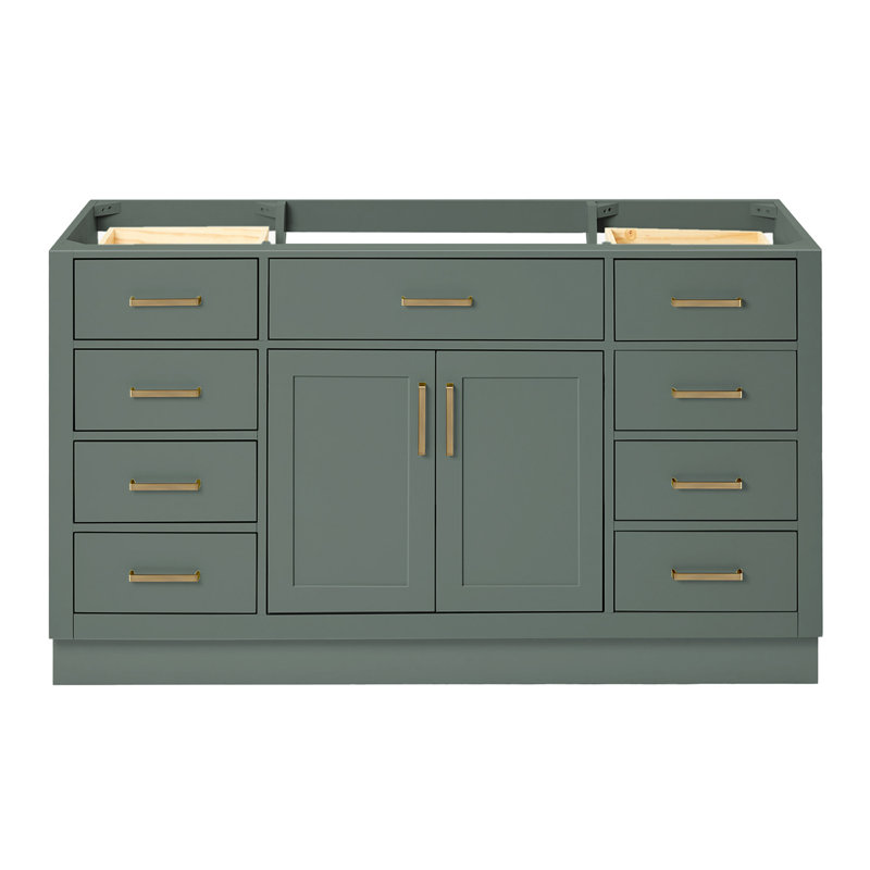 60" Single Sink Bathroom Vanity, Vintage Green