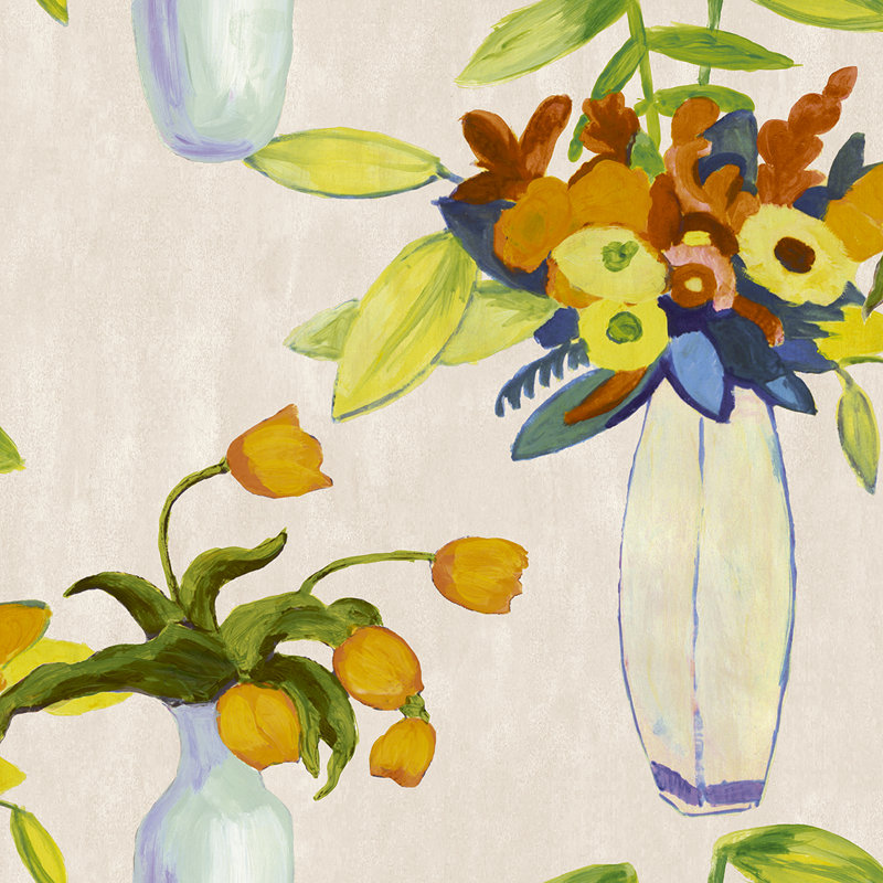 Papier peint floral Gryffin, Crème