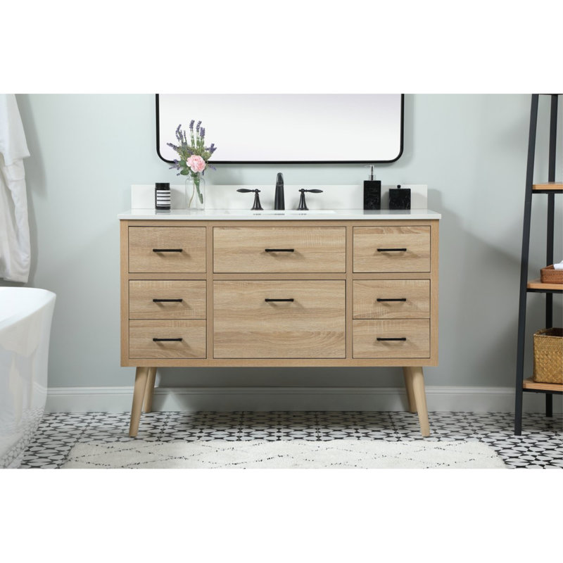 Ensemble de meuble-lavabo simple 48 po Steinfeldt, Bois de manguier