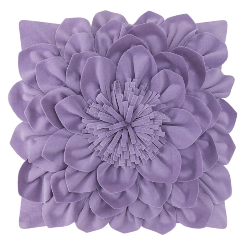Appliqued Velvet Pillow Cover, Purple