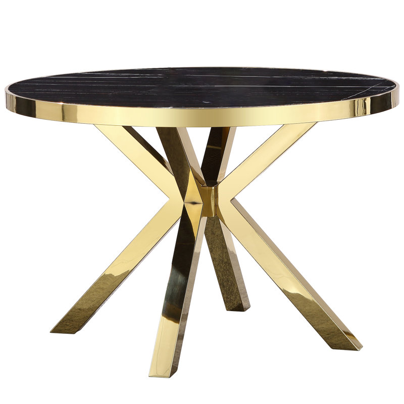 Dining Table, Black/Gold