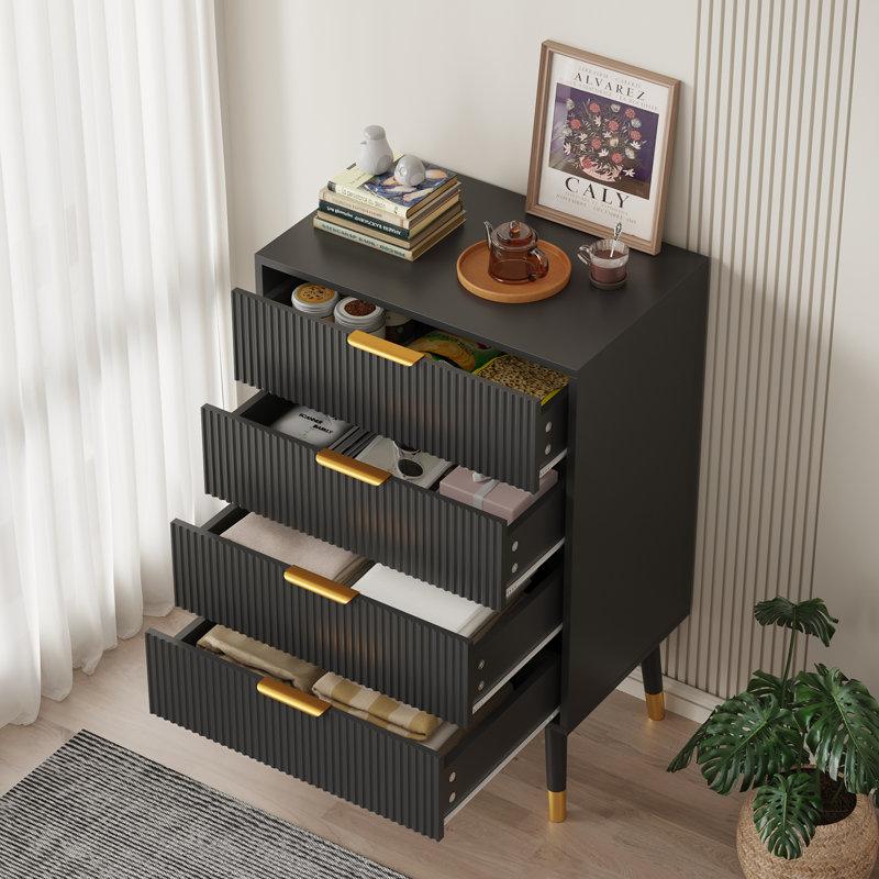 39cm W Bedside Table, Black