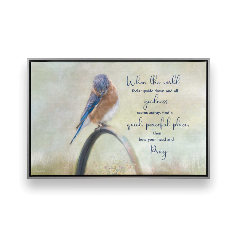 «Pray» par Robin-Lee Vieira, reproduction d'art, L 12 po x H 8 po, Argent, Toile avec cadre