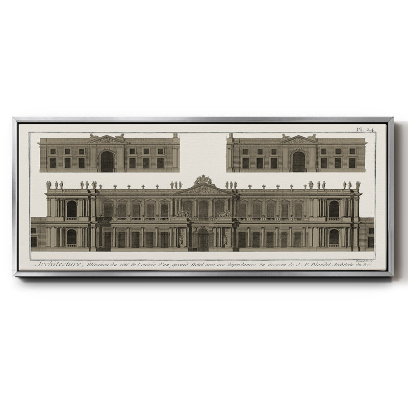 Buildings & Facades I- Framed Canvas, 12" H x 30" W