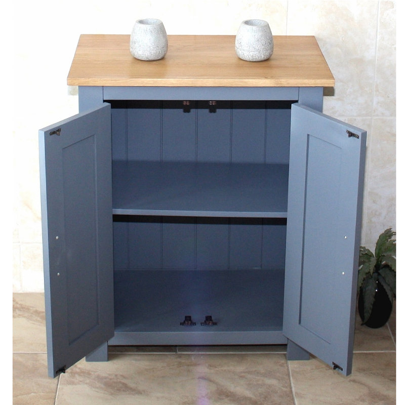 Hailie Solid Wood Bathroom Cabinet, Grey
