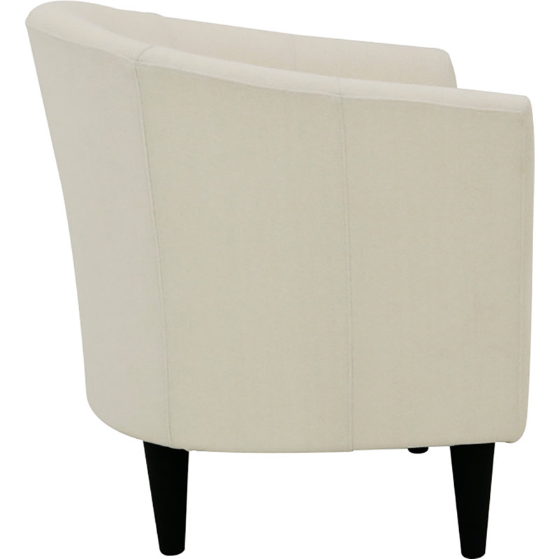 Kronos Upholstered Barrel Chair, Chloe Ice Polyester, Black