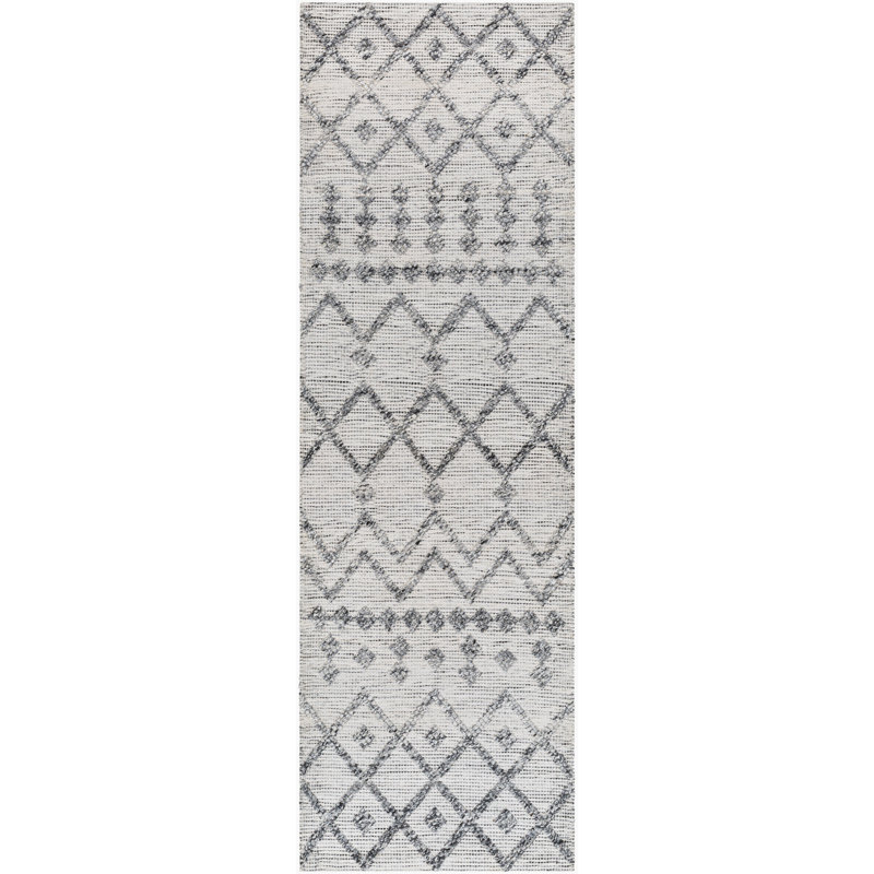 Geometric Area Rug, Runner 2'6" x 8', Gray