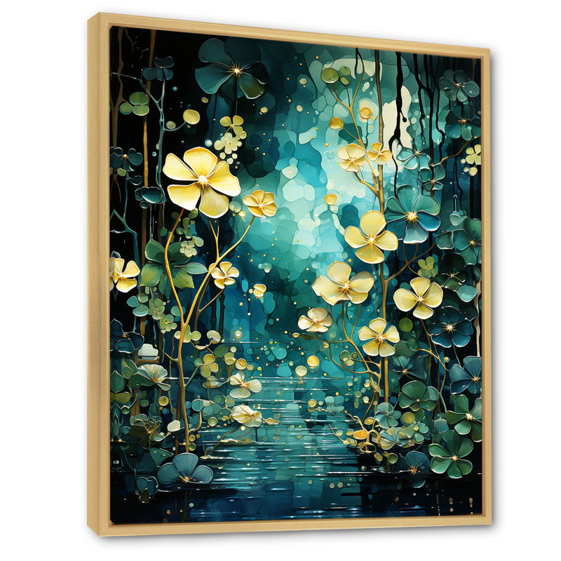 Abstract Forest River Pulse III, reproduction d'art sur toile, H 44 po x l 34 po x P 1,5 po, Encadré naturel