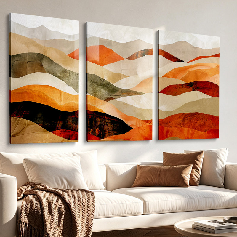 3 Piece Art Painting, 16" H x 36" W