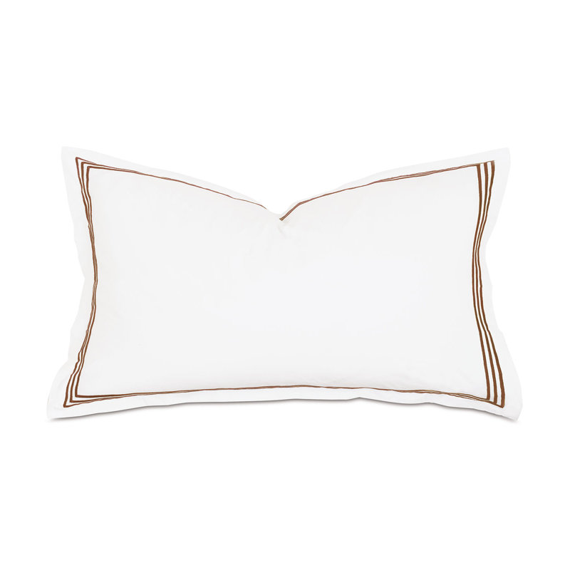 Tessa Cotton Sham Set, White/Brown, King, Multi-stripe