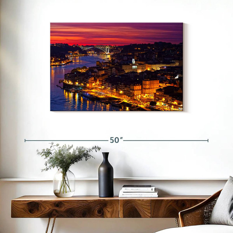 Kavia Porto Golden Night Lights, 24" H x 36" W