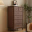 Commode décorative en bois massif noyer noir pour chambre à coucher