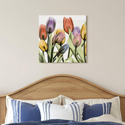 «Tulip Landscape», art mural sur toile sans cadre 16 po x 16 po