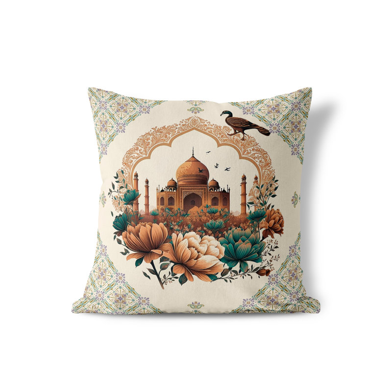 Housse de coussin en polyester Mughal Splendor Alizayah, 20 po x 20 po