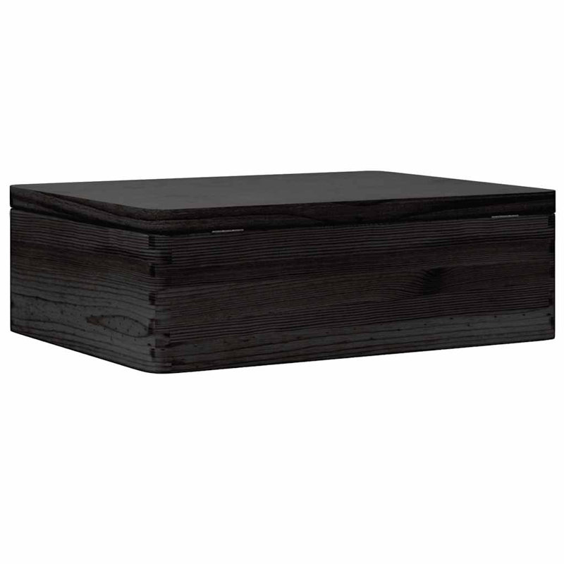 Lily Manor Solid Wood Decorative Basket, Black, 2.6L, 13cm H x 40cm W x 30cm D