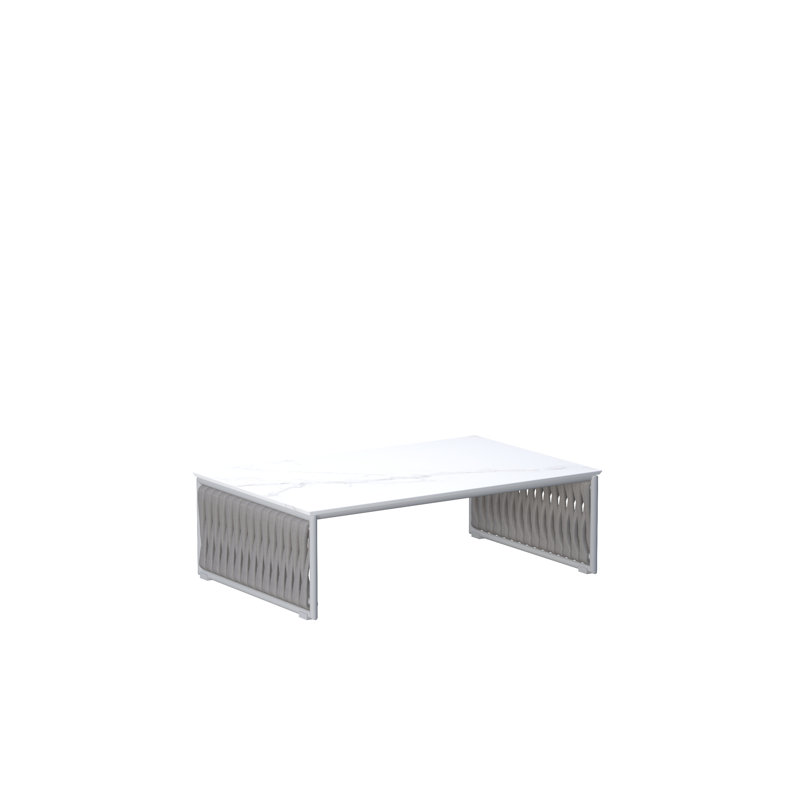 BASKET - Coffee Table - Mat Grey Frame - Marble Top