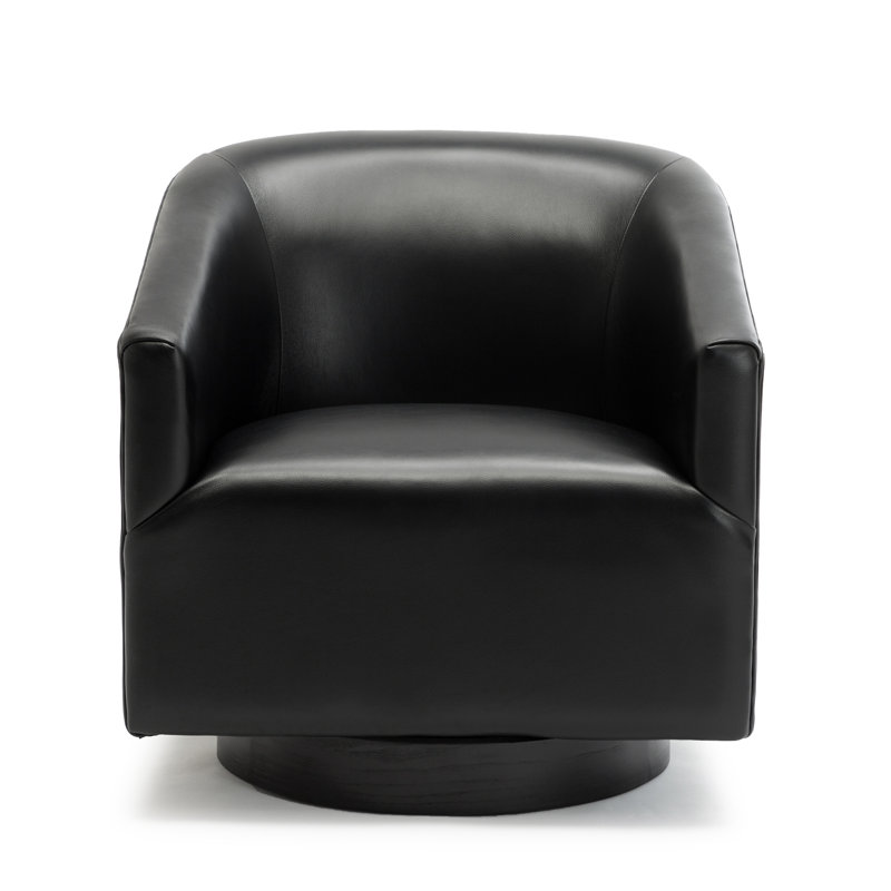 Chaise pivotante à base de bois, Noir